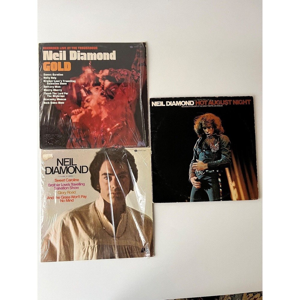 Neil Diamond Gold / Hot August Night / Brother Love's Traveling Salvation LP VG